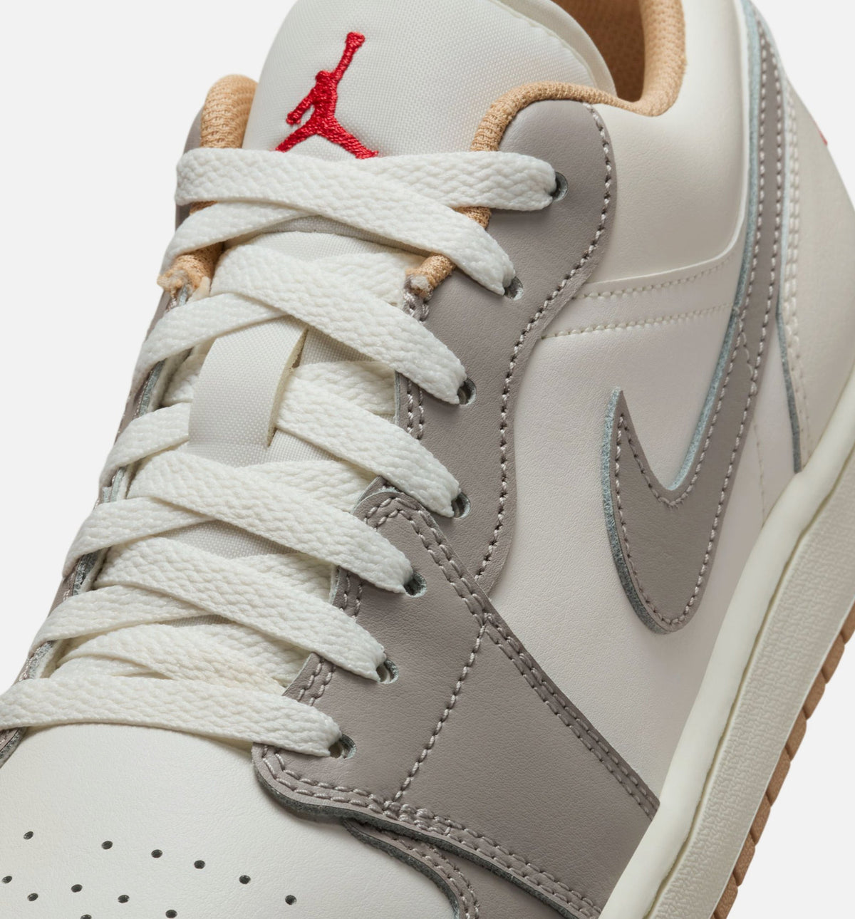 Air Jordan 1 Low Men's Sneakers | Sail/Fire Red/College Grey/Hemp