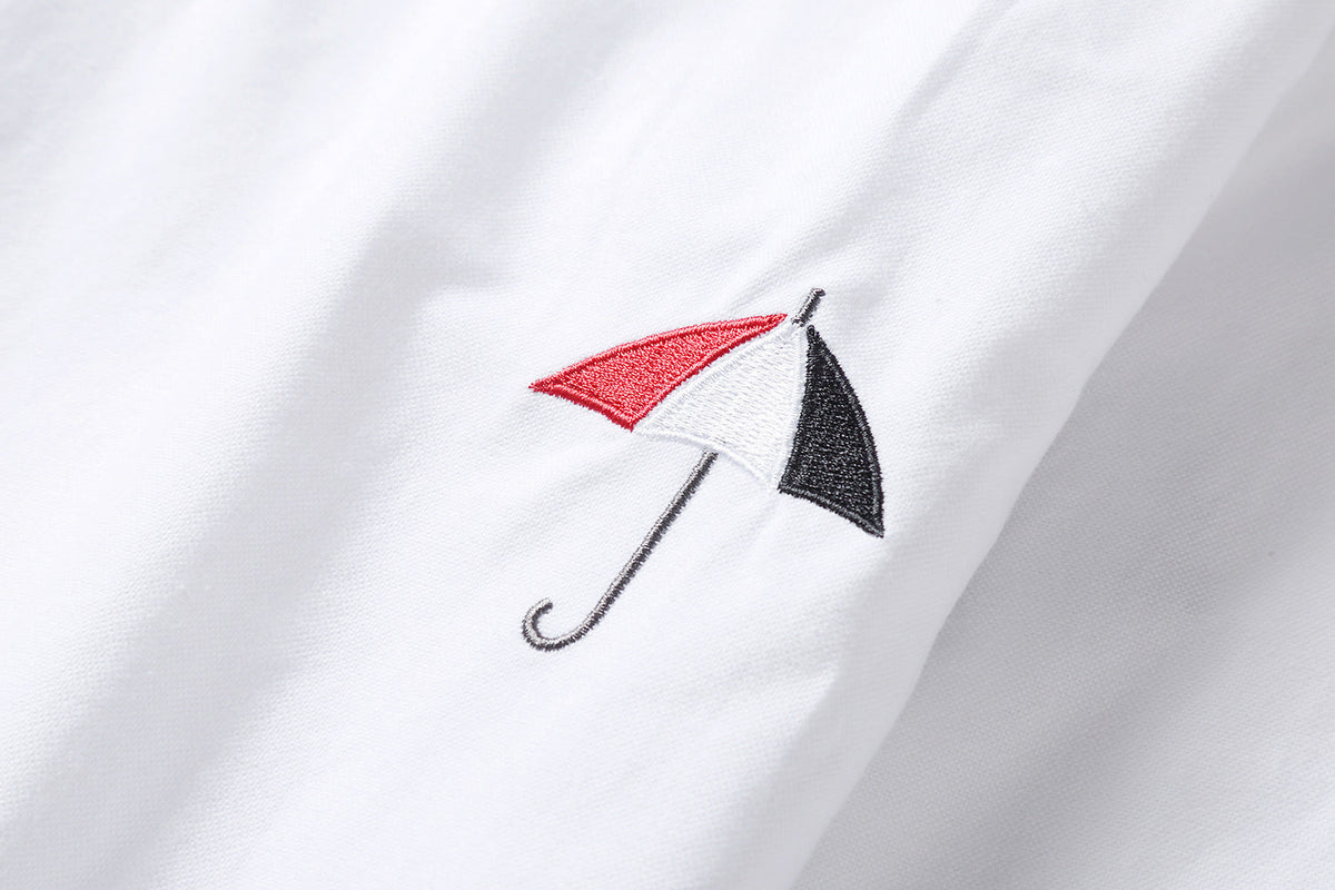 Men's Nautical Print Long-Sleeve Shirt — White & Blue | Thom Browne