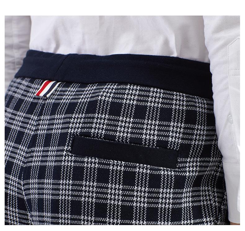 Thom Browne Style Unisex Casual Sweatpants with Signature Four-Bar Detail