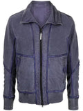 Isaac Sellam Experience funnel neck leather jacket