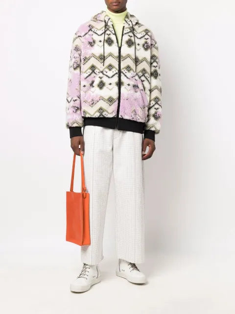 MSGM geometric print hooded jacket