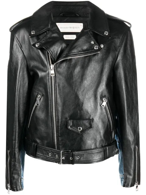 Alexander McQueen panelled biker jacket