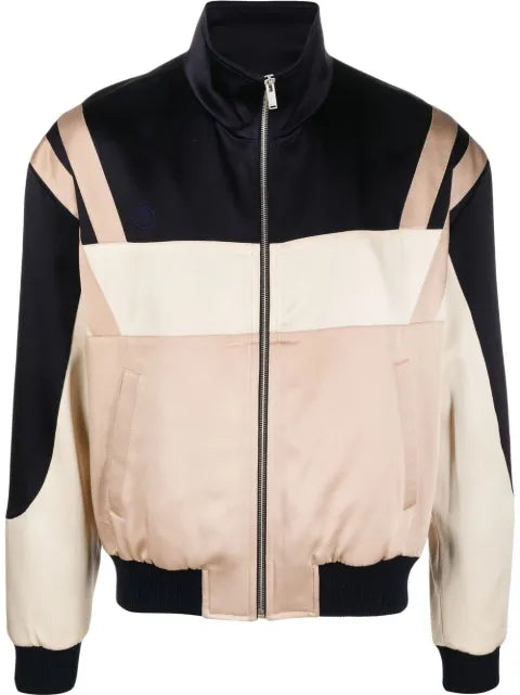 Saint Laurent panelled zip-up bomber jacket