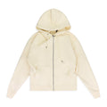 Cream Basic Zip Hoodie
