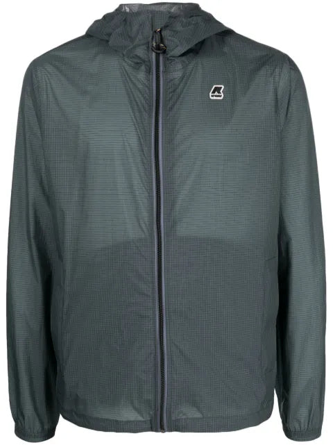 K-Way logo-patch hooded jacket