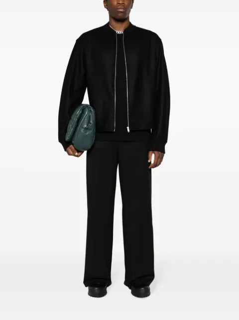 Jil Sander band-collar wool bomber jacket