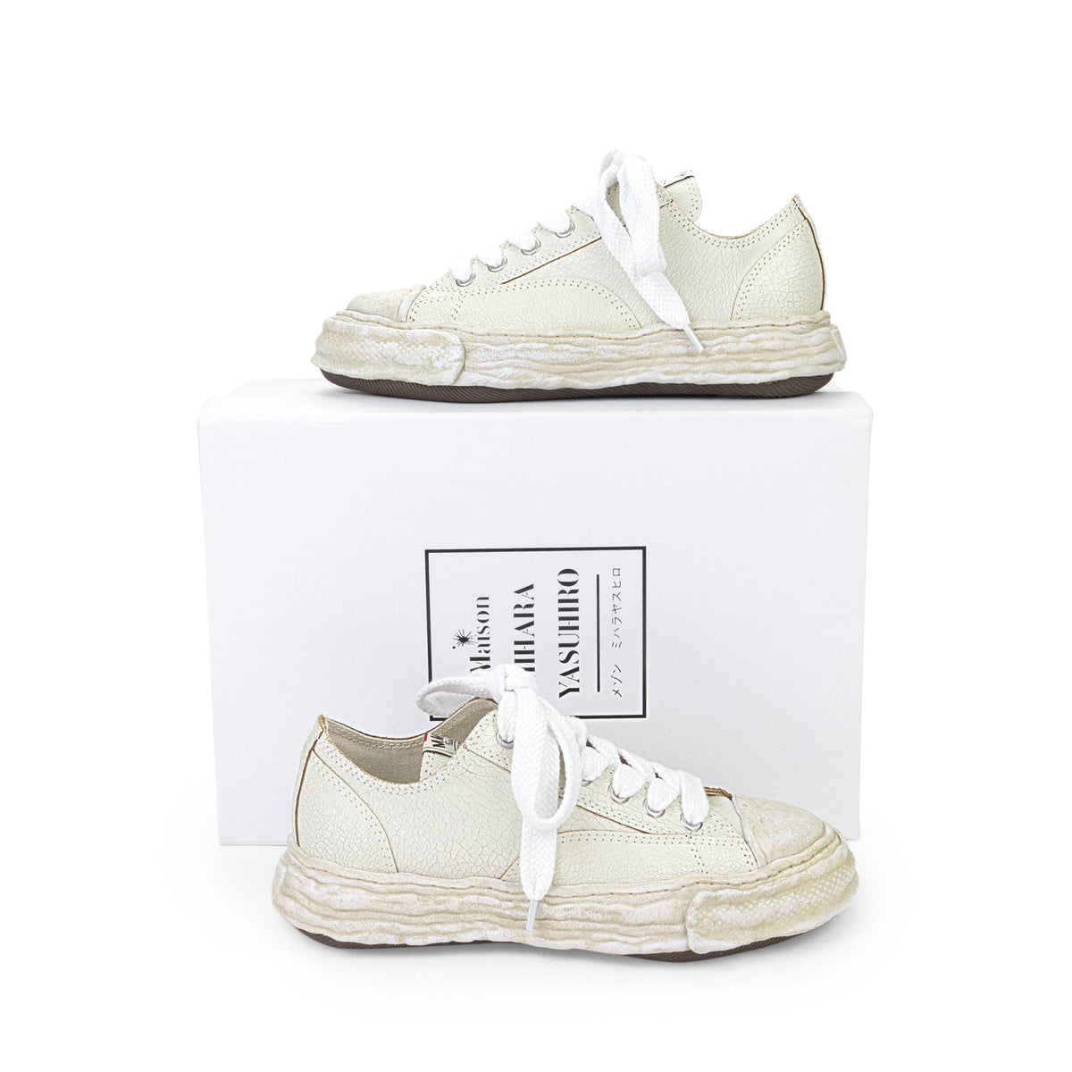 NIB MMY PETERSON LOW CRACKING WHITE LOW-TOP SNEAKER