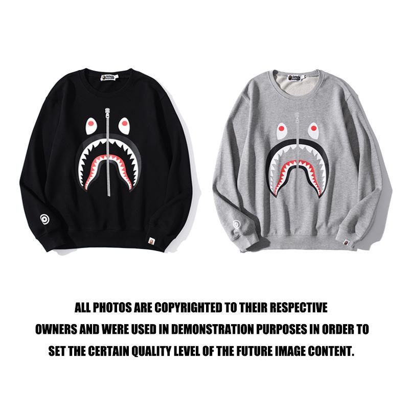 Bathing Ape Sweatshirts Zipper round-Neck Pullover Autumn and Winter Male and Female Couples Wear Base