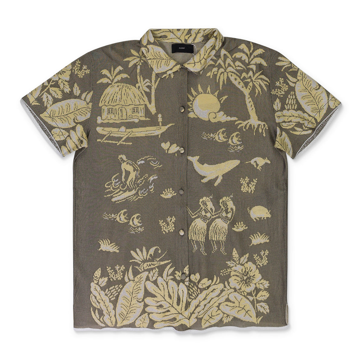 HAWAIIAN DREAM CHEMISER GREEN DRESS