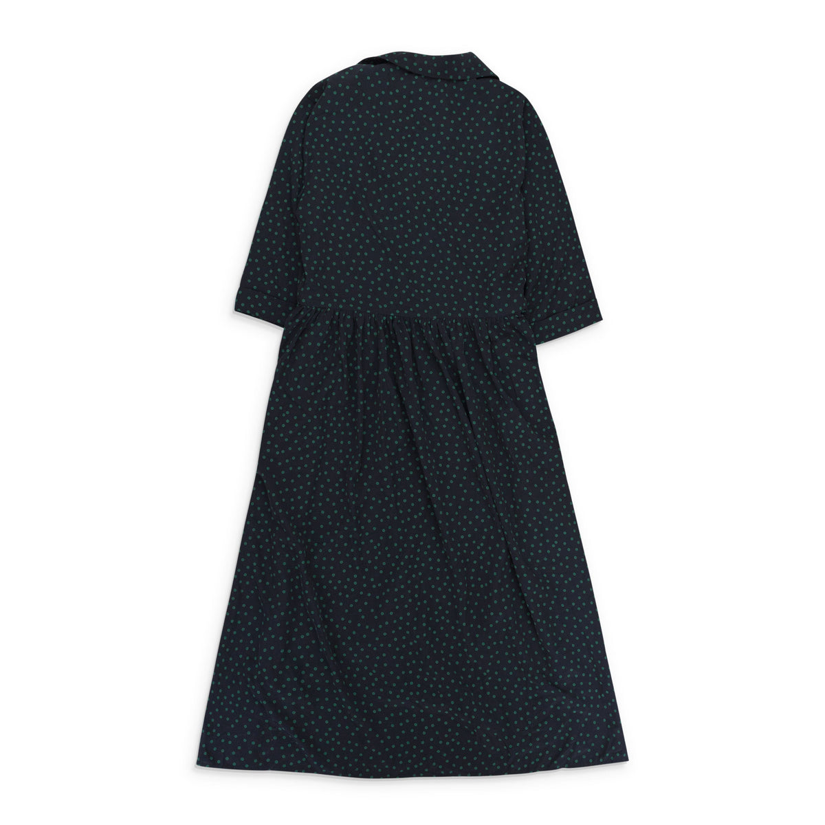 NAVY/GREEN POLKA DOT WRAP DRESS
