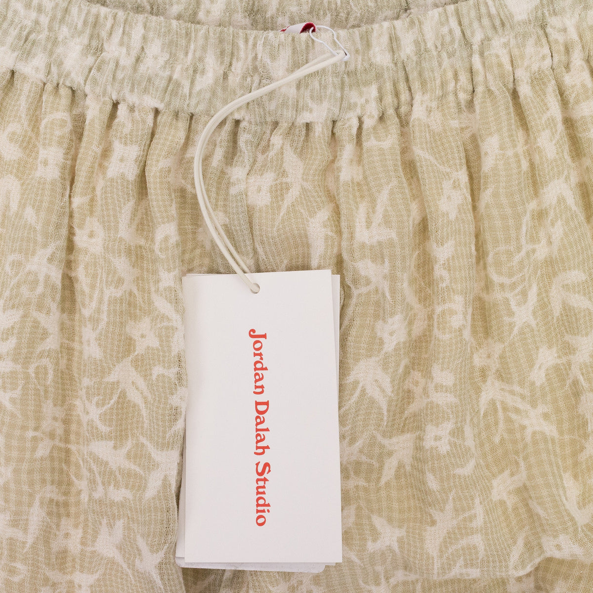 GREEN/WHITE/BEIGE WISPY FLARED LEG STRAIGHT TROUSERS