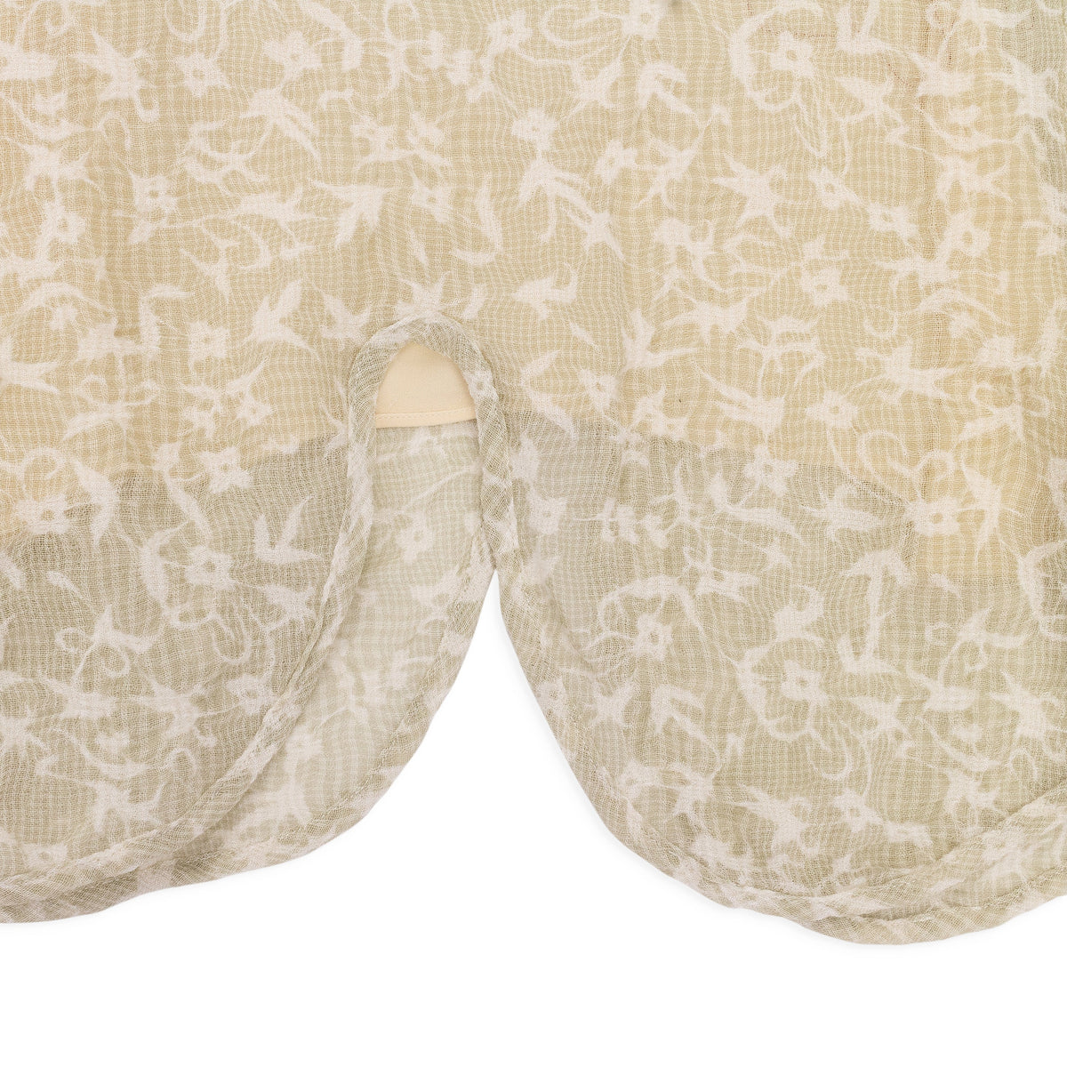 GREEN/WHITE/BEIGE WISPY FLARED LEG STRAIGHT TROUSERS