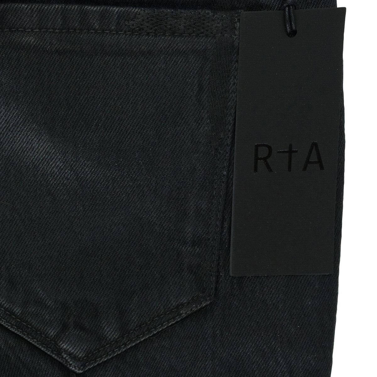 BLUE WAXED SKINNY JEANS