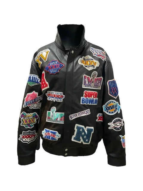 Jeff Hamilton History Of Super Bowl Collage jacket
