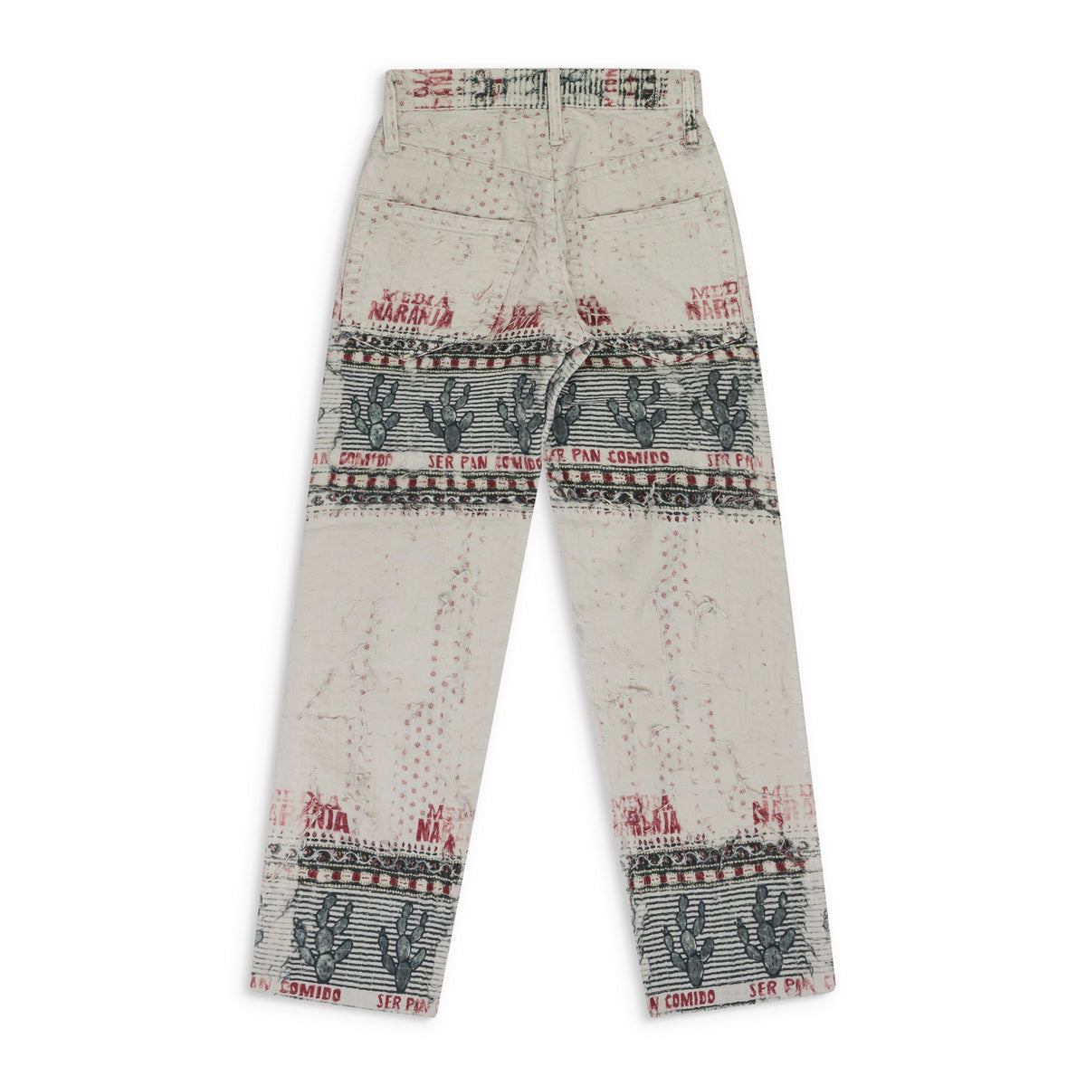 Beige Naranja Double Cloth Denim Pants