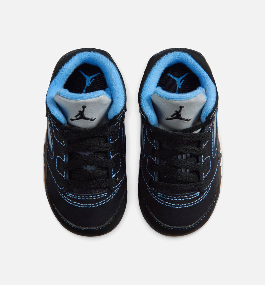 Air Jordan 5 Retro Black Carolina Baby & Toddler Sneakers - Black / University Blue / White
