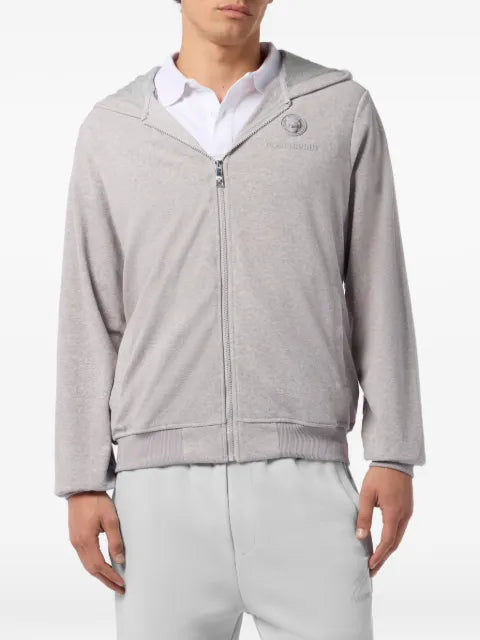 Plein Sport zip-up patch-detail hoodie