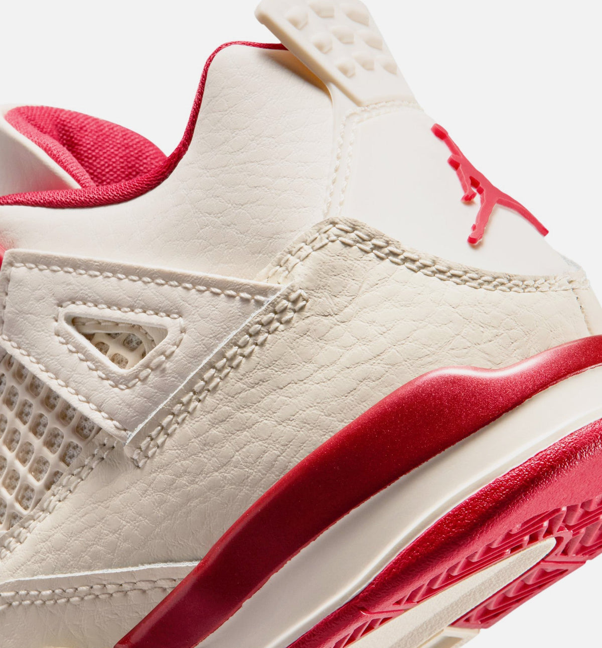 Air Jordan 4 Retro Valentine's Day Preschool Sneakers - Pale Ivory/Sierra Red/Tough Red