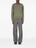 Maison Margiela V-neck grid-pattern wool sweater