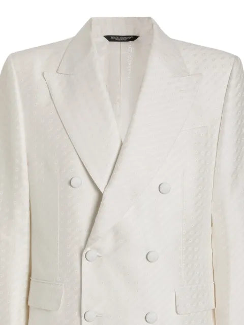 Dolce & Gabbana double-breasted Sicilia light jacquard jacket with micro pattern