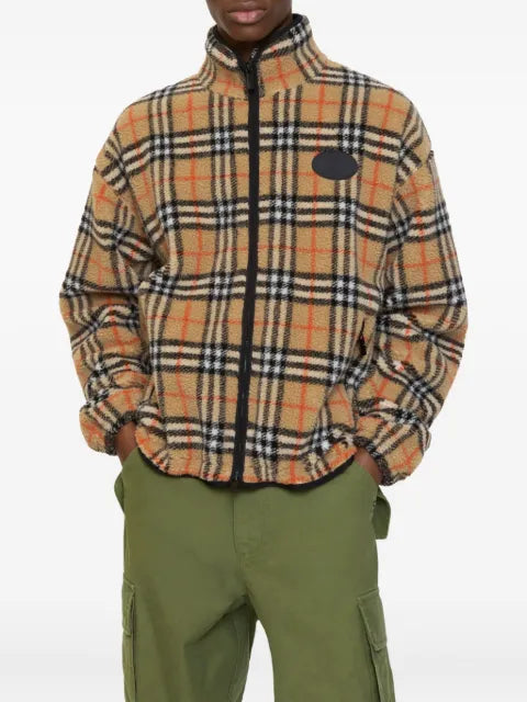 Burberry Check wool cashmere blend fleece