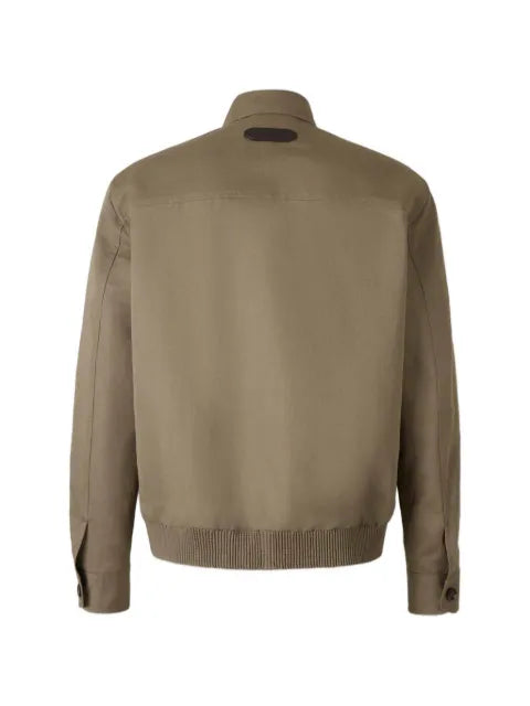 Brioni patch-detail zip-up jacket