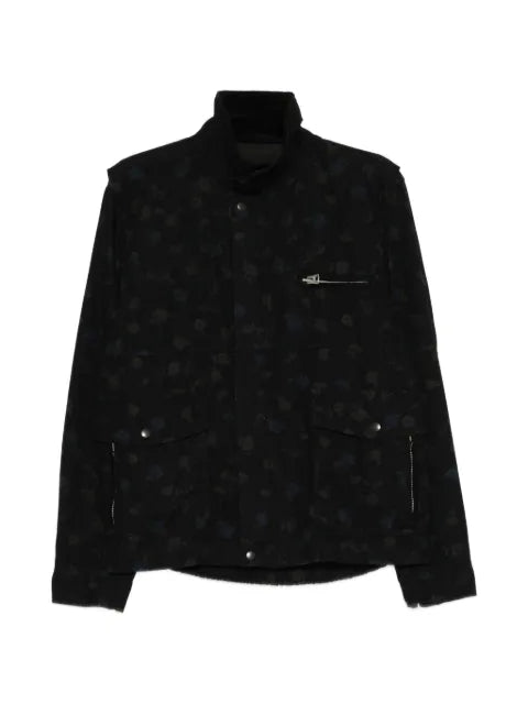 sacai floral-print high-neck jacket