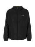 Prada hooded logo-plaque jacket