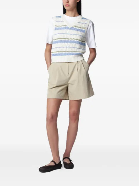 DUNST striped chunky-knit vest