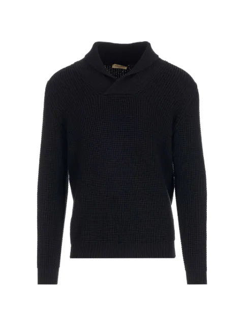 Al Duca D’Aosta 1902 waffle-knit shawl-collar sweater