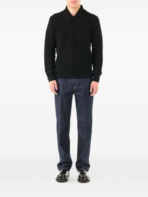 Al Duca D’Aosta 1902 waffle-knit shawl-collar sweater