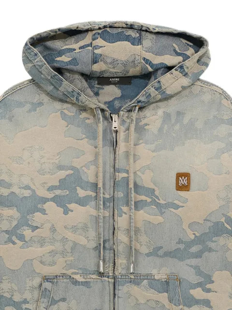 AMIRI jacquard denim zip hoodie