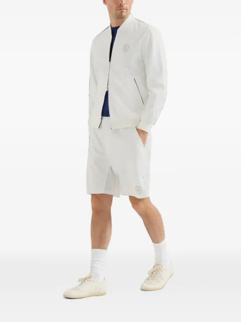 Brunello Cucinelli logo-patch zip-up jacket