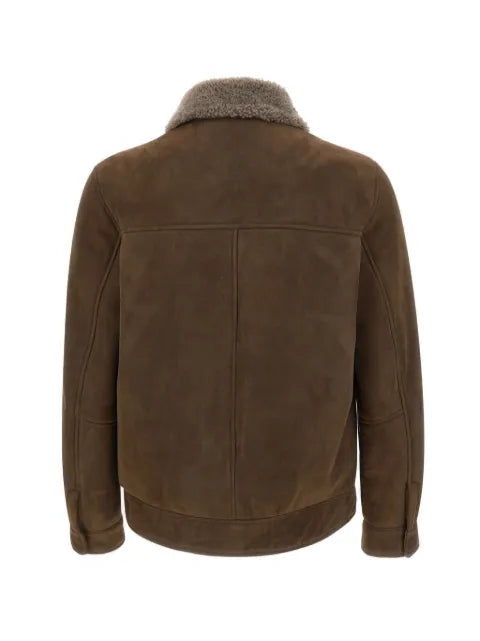 VOLFAGLI Brunelleschi shearling-collar suede jacket