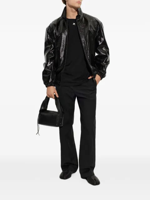 Courrèges stand-up collar vinyl jacket