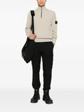 Stone Island logo-patch zip-neck sweater