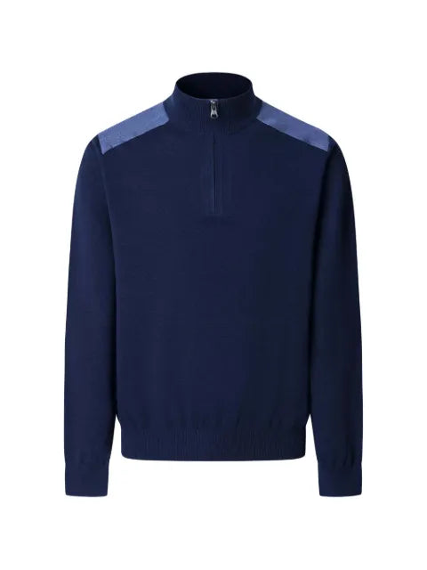 Hackett London quarter-zip panelled sweater