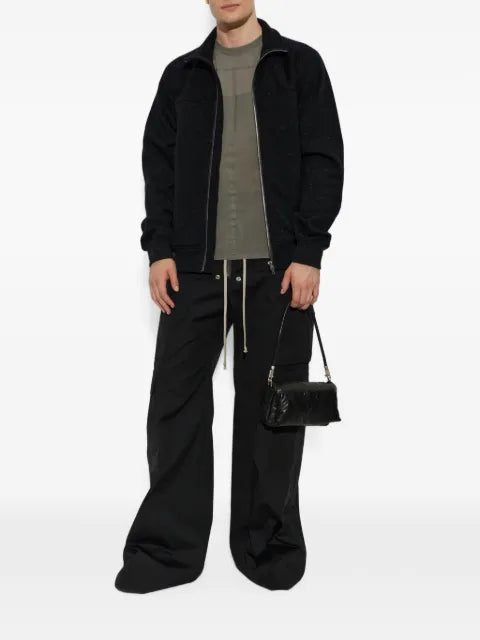 Rick Owens stand-up collar zip-up sweater