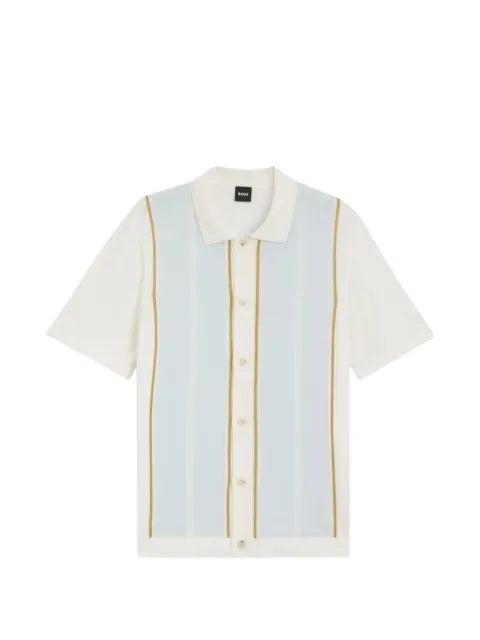 BOSS color-blocked cardigan with wing collar