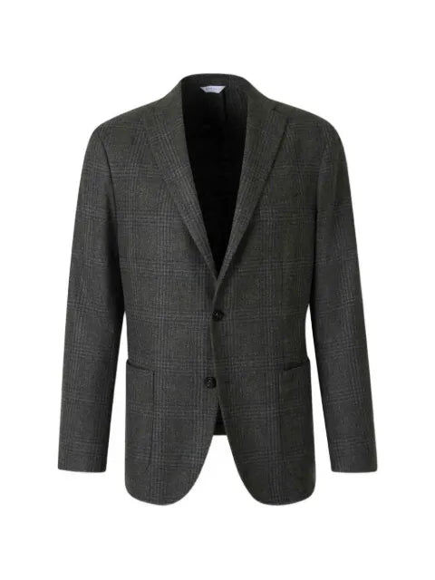 Boglioli check-pattern notched-lapel blazer