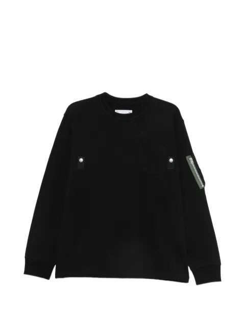 sacai zip-pocket long-sleeve sweater
