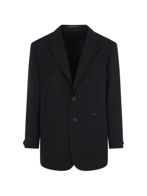 Yohji Yamamoto wool zip-detail notch-lapel jacket