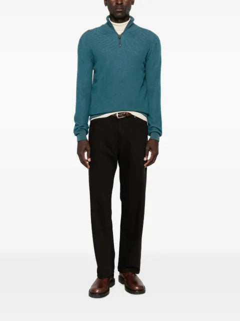 Brioni half-zip long-sleeve sweater