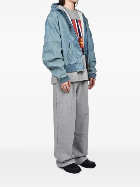 VETEMENTS hooded washed denim jacket