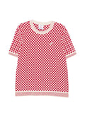 Casablanca checkerboard-knit logo-patch sweater