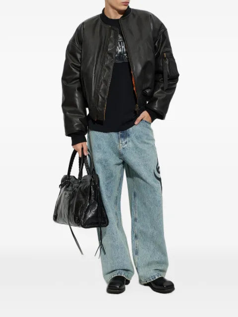 VETEMENTS leather bomber jacket