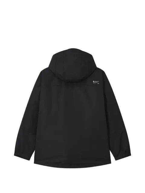 izzue hooded logo-patch jacket