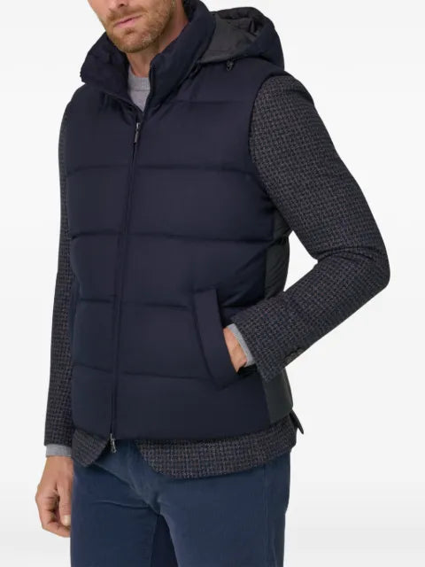 Boggi Milano gilet padded flannel with goose down and hood