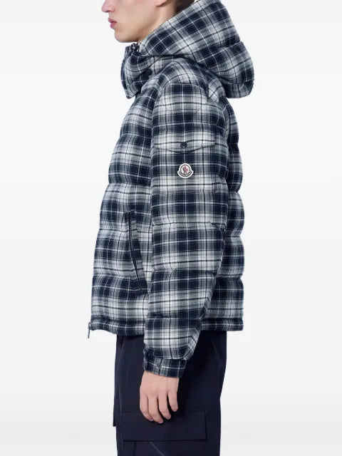 Moncler Airor check-pattern hooded puffer jacket
