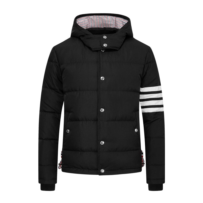 Hooded Wool Jacket - 80% Pure Wool - Signature Grosgrain Detail | Thom Browne
